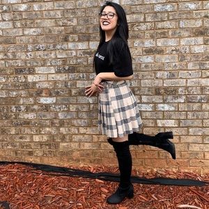 Plaid Pleated Skirt